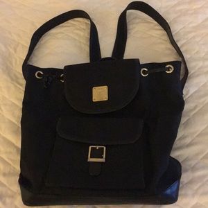 Authentic MCM canvas and leather backpack